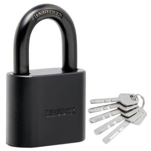 lot 51426 image: Maudex� PBK40 Weather-Resistant Padlock - Reliable Protection with 5 Keys, Protective Coating, Durable Steel Outdoor Padlock for Storage Units, Gates & Property with 0.87 Shackle Clearance - Retail $17