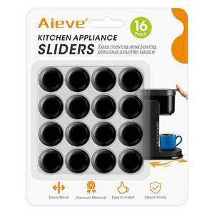 lot 51427 image: Aieve Black Appliance Slider, 16 Pcs Self Adhesive Appliances Sliders Countertop Caster Wheels, Kitchen Essentials Organization Home Must Have Gadgets - Retail $8