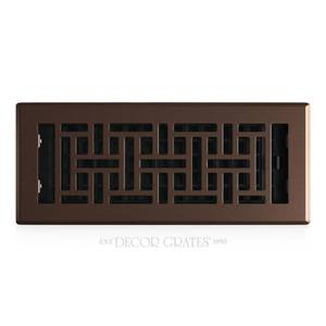lot 51428 image: Decor Grates Metal Oriental Decorative Air Vent Cover 4x12 Floor Register Adjustable Control Lever AC Floor Vent Covers for Home Floor Vents Fits 4 x 12 Inch Opening Rubbed Bronze (AJH412-RB) - Retail $19