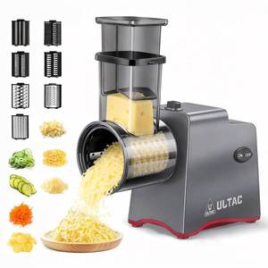 lot 59717 image: ULTAC Cheese Grater Electric, Electric Cheese Grater for Block Cheese with 7 Different Shapes of Blades, 250W Electric Cheese Shredder, Electric Grater Machine for Cheeses, Fruits, Vegetables - Retail $72