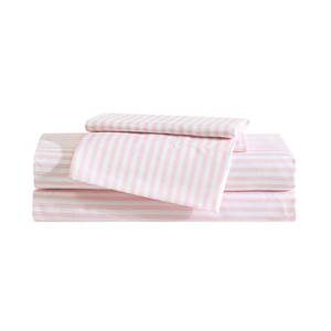 lot 59731 image: Eddie Bauer Kids - Full Sheets, Stain-Resistant Toddler Bedding with Matching Sham(s), Super Soft, Ideal Girl Room Essentials (Little Stripe Pink, Full) - Retail $70
