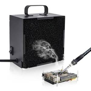 lot 59744 image: KOTTO Solder Smoke Absorber Remover Fume Extractor Smoke Prevention Absorber DIY Working Fan for Soldering Station (Black) - Retail $40