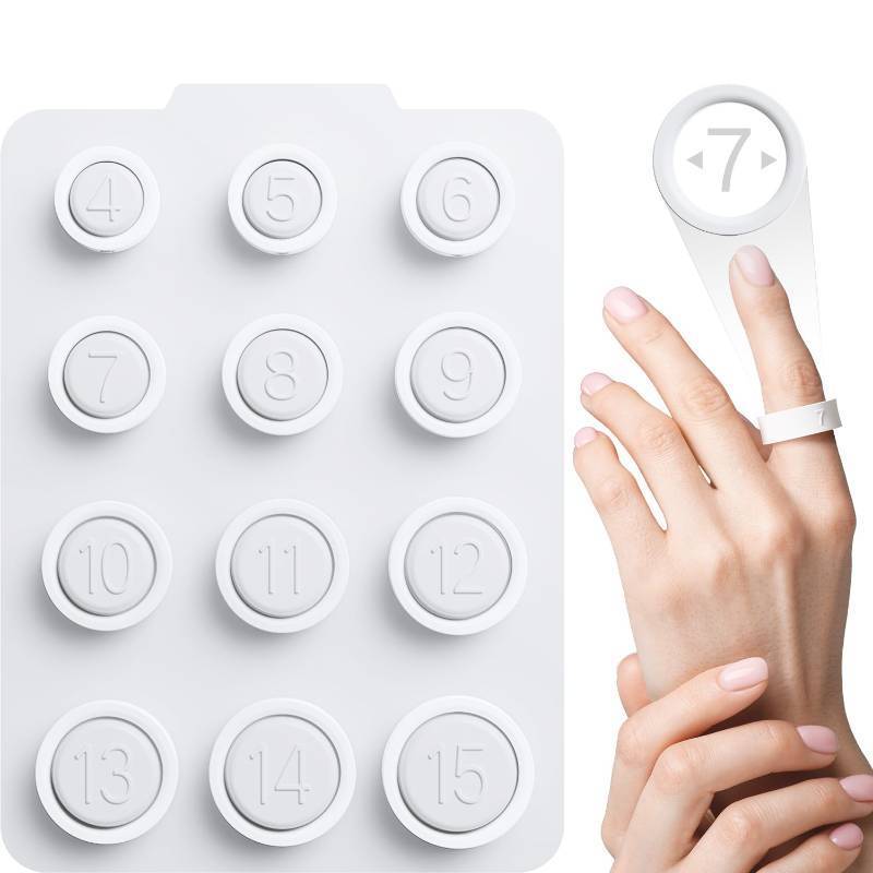 lot 32476 image: Ring 4 Sizing Kit, Compatible with Oura Ring4, Professional Finger Measuring Tool, Smart Ring Find Your Before You Buy Ring, Size 4 to 15 - Retail $9