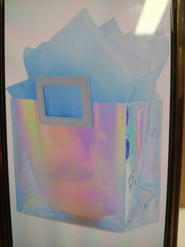 lot 32500 image: Holographic 11in Medium Gift Bag Reusable Plastic