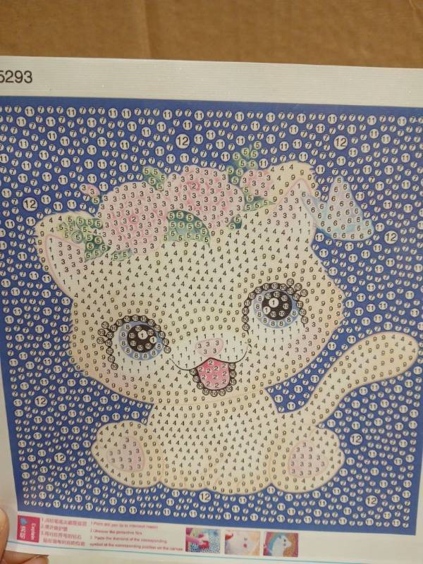 lot 32504 image: Mini Diamond Art Kit Cute Cat with Frame