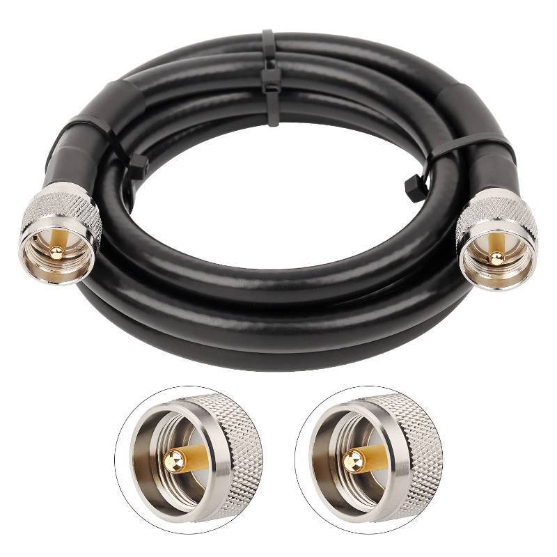 lot 32547 image: XRDS -RF PL-259 UHF CB Coax Cable 6ft, 50 ohm KMR400 PL-259 UHF Male to SO-239 Male Connector Low Loss Coaxial Cable for HAM & CB Radio, Antenna Analyzer, Dummy Load, AIS Antenna, SWR Meter - Retail $18