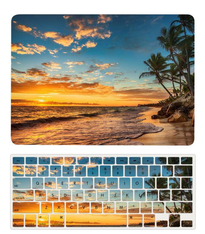 lot 51022 image: Laptop Cover Case Compatible with New MacBook Pro 15 inch with Touch Bar and Touch ID Model A1990 A1707 Released in 2019 2018 2017 2016, Protective Hard Shell Case & Keyboard Cover, Beach - Retail $25