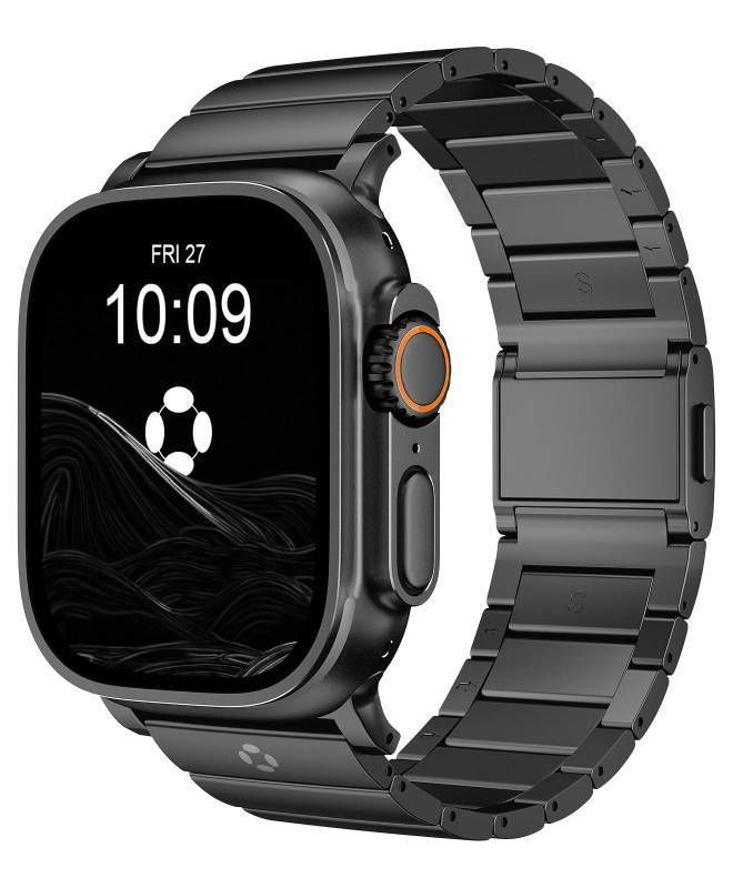 lot 51062 image: FiNESTONE CRNS02 Titanium Band Compatible with Apple Watch Ultra 321 49mm & Series 1110 46mm,Anti-Stratch & Adjustable Magnetic Metal Watch Band,Premium Color Match,Mens Valentines Day Gifts - Retail $80