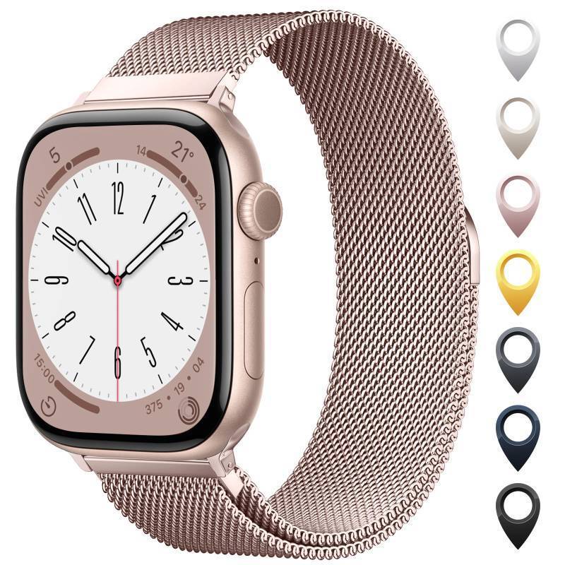 lot 51063 image: Original Stainless Steel Mesh Loop Compatible with Apple Watch Bands 38mm 40mm 41mm 42mm 44mm 45mm 46mm 49mm Women Men, Magnetic Clasp Replacement for iWatch Strap Series 11 10 9 8 7 6 5 4 Ultra SE - Retail $12