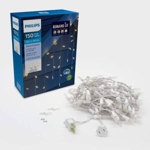 lot 40572 image: Philips Remains Lit 150 LED Warm White Faceted Mini Icicle Lights