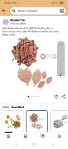 lot 40574 image: Rose Gold Balloon Decoration Kit 4 Pieces - Retail $15