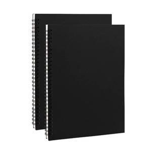 lot 40582 image: DSTELIN 10 inch x 7.5 inch, 100GSM, Blank Spiral Notebook, 2-Pack, Soft Cover, Sketch book, 120 Pages  60 Sheets, (Black) - Retail $10