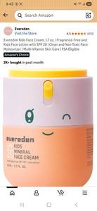 lot 40591 image: Evereden Kids SPF 20 Mineral Face Cream - Retail $18