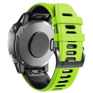 lot 40596 image: ANCOOL for Fenix 6X Pro Watch BandFenix 5X Watch BandFenix 7X Watch Band 26MM Silicone Watch Band for Fenix 8 51mm6X5X Plus7X Pro(Green-Black) - Retail $14