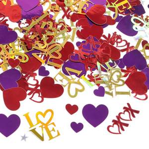 lot 40605 image: Heart Paper Confetti Valentines Table Decor Love Confetti with Love XOXO and Heart Pattern for Valentines Day Wedding Engagement Bridal Shower Bachelorett Party Table Decoration 300 pcs - Retail $8