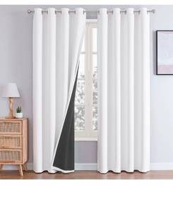 lot 49601 image: 100% Blackout Thermal Insulated Curtains - Retail $25