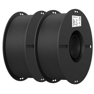 lot 49639 image: Creality 3D Printer Filament, PLA Filament 1.75mm Bundle 2Kg for 3D Printing, Ender PLA Filament No-Tangling, Strong Bonding & Overhang Performance, Accuracy - 0.02mm (Black & Black 2-Pack) - Retail $30