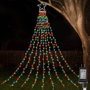 lot 49665 image: ZTX Christmas Outdoor Tree Light,Christmas Decorations Lights with 8 Lighting Modes,Waterfall Christmas Tree Lighting for Xmas,Halloween,Wedding,Party,New Year Gifts(Multicolor) - Retail $20