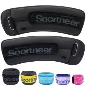 lot 49666 image: Sportneer Ankle Weights 0.51235 LBS 1 Pair Wrist Leg Arm Weights for Women Men Kids Child with Adjustable Straps, Strength Weighted for Jogging Running Walking Fitness Gym Workout (Gray, 5 lbs x 2) - Retail $20