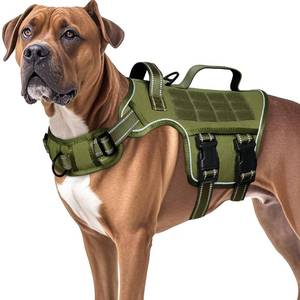 lot 49669 image: Dog Harness for Large Dogs Heavy Duty, Tactical No Pull Dog Harness with Molle System, Easy On and Off Service Dog Vest, Breathable Padded, Adjustable Reflective Pet Vest for Walking Hiking Training - Retail $20