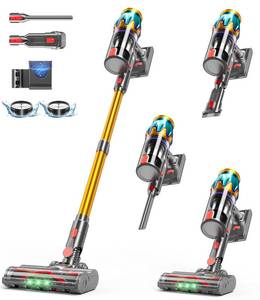 lot 49671 image: KARDV Cordless Vacuum Cleaner, 580W 48KPA 70Mins Vacuum Cleaners for Home, Cordless Stick Vacuum with Touch Screen, Anti-Tangle & Wall Mount Charge, Wireless Vacumm for HomePet HairCarpetsFloors pre owned works great