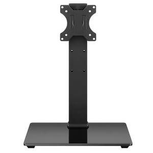 lot 49678 image: WKWKER Universal TV Stand for 13-32inch LED LCD Table Top Television Stand with 45 Degree Height Adjustable Swivel TV Stand Mount with Tempered Glass Base Max VESA 100x100mm - Retail $22