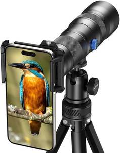 lot 49684 image: Evil Eye 20-60X Zoom Telephoto Lens, High Power HD Telephoto Phone Lens with Tripod and Universal Phone Clip for iPhone 16151413 Series, Samsung, Android Phone and Most Smartphone - Retail $170