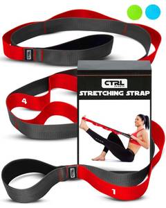 lot 49694 image: Stretching Strap with Loops - Non Elastic Stretch Band for Physical Therapy, Yoga Strap for Stretching Equipment, Stretch Bands for Exercise and Flexibility - Fascia, Hamstring and Leg Stretcher Belt - Retail $20