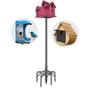 lot 51432 image: Bird Feeder Pole Stand,95 Inch Bird House Pole for Outdoors Heavy Duty,5 Base Prongs Adjustable Birds Feeder Stand for House - Retail $27