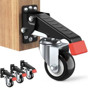 lot 51441 image: SPACEKEEPER Workbench Casters kit 660 Lbs - Retractable Casters Heavy Duty Bench Caster Wheels Designed for Workbenches Machinery & Tables, 4 Pack - Retail $35