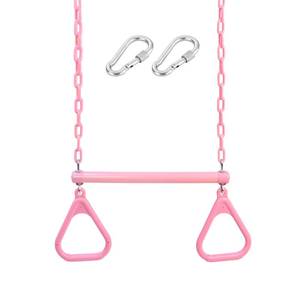 lot 51451 image: 18 Pink Trapeze Swing Bar Rings 48 Heavy Duty Plastic Coated Chains Swing Set Accessories - Retail $23