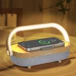 iGaur Nightstand Lamp with Wireless Charger,Unique Gifts for Women 4 in 1 Touch Bedside Lamp,Bluetooth Speaker Lamp,Portable Phone Holder,Dimmable LED Night Light Birthday Gifts for Her, Him, Mom,Dad (Missing Charging Cord) - Retail: $60
