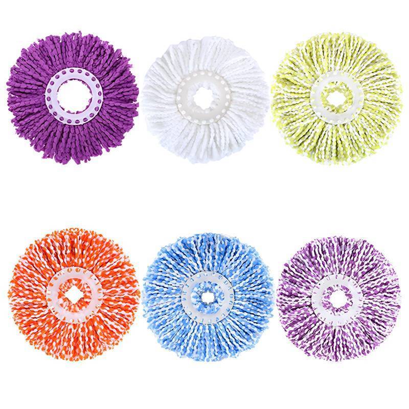 lot 26425 image: YOQXHY 6 Pack Spin Mop Replacement Heads, (6.3 Inch,Round) Microfiber Mop Refills Compatible with Hurricane, Mopnado, Libman, Simpli Magic and Other 360 Spin Mop Systems, (6 Colors) - Retail $19