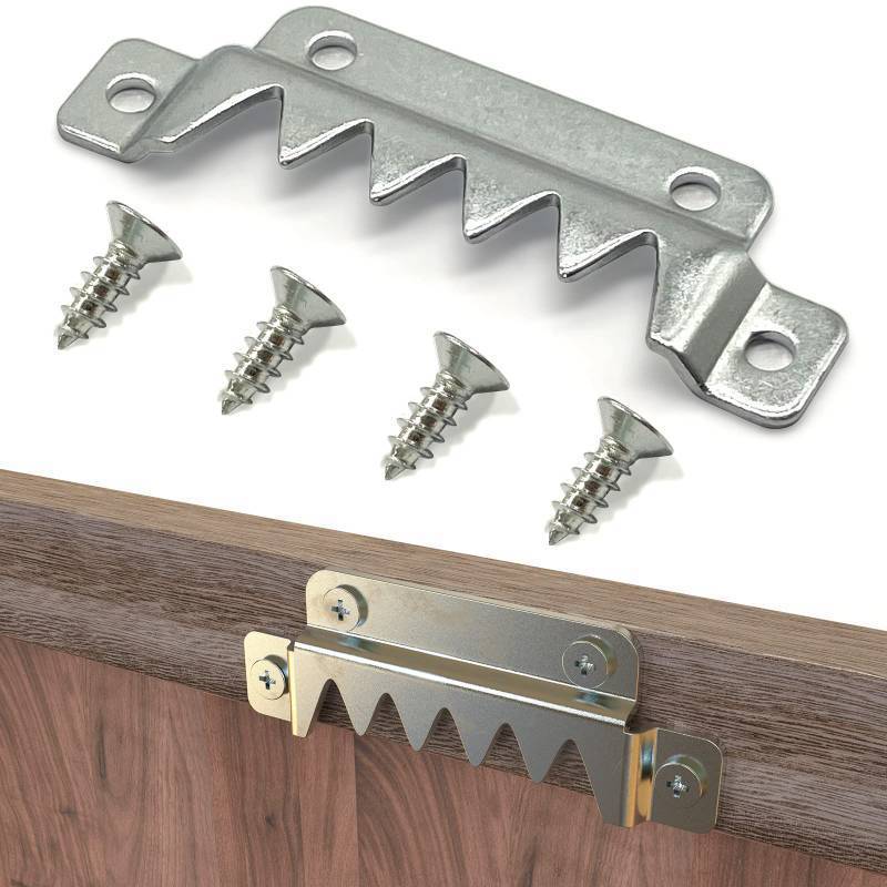 lot 40329 image: ForoGore 12 Pack Heavy Duty Sawtooth Picture Hangers, Large Sawtooth Hangers with Screws, Picture Hang Solutions Picture Hanger for Frame Paintings Artwork Support 400lbs - Retail $14