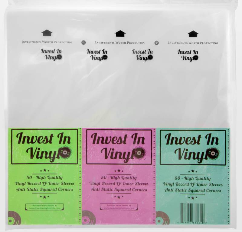 lot 49231 image: 50 LP Inner Sleeves Anti Static Square Vinyl Record Sleeves 33 RPM 12 Provide Your LP Collection with The Proper Protection - Invest In Vinyl - Retail $15