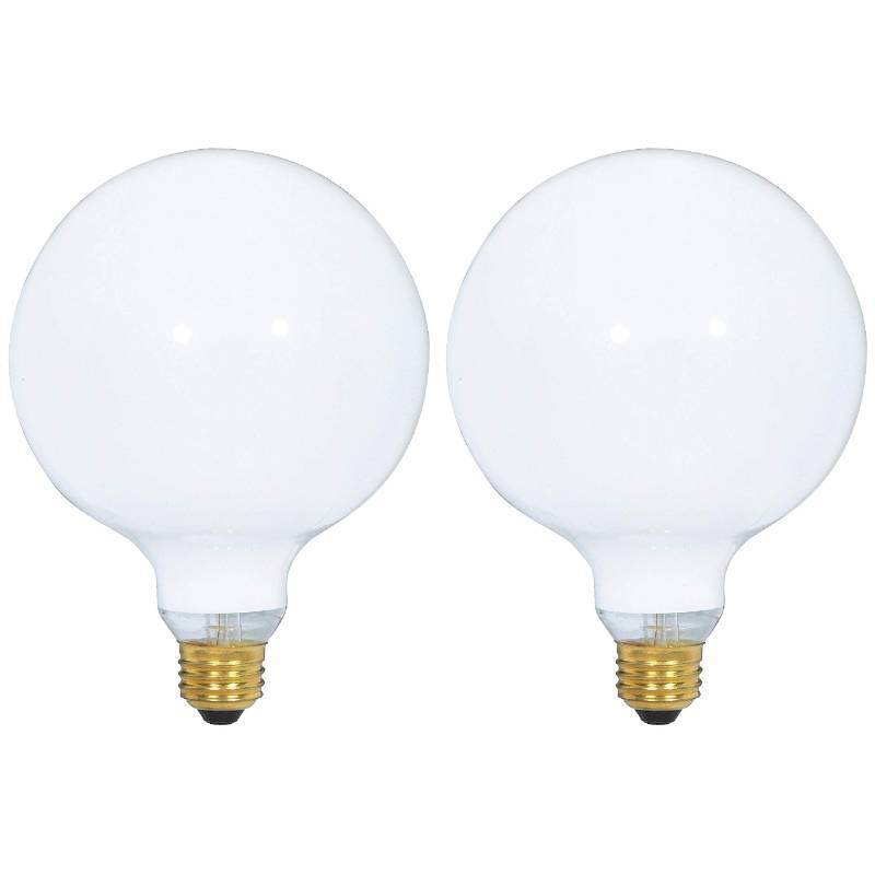 lot 49294 image: G40 Incandescent Light Bulb 2700K Soft Light, Decorative Globe Light Bulbs,E26 Medium Base, Perfect use for Decor, Pendant, BathroomVanity Mirror Makeup, Dimmable. White-Finish (25) 2 pack - Retail $19