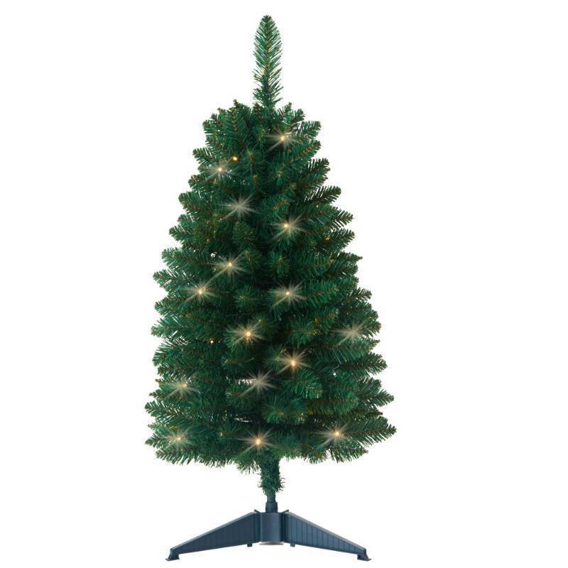 lot 55311 image: Pre-Lit Artificial Christmas Tree 3Ft, Battery Operated Desktop Xmas Tree with 50 LED 160 Branch Tips Mini Christmas Tree Decoration Indoor Outdoor - Retail $29