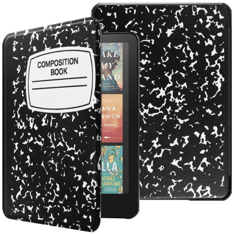 lot 32616 image: HGWALP Case for 7 inch Kindle Paperwhite(12th 2024)&Kindle Colorsoft Signature Edition (1st Gen,2024),Slim Lightweight Shell Protective Cover with SleepWake for Kindle Paperwhite-Composition Book - Retail $10