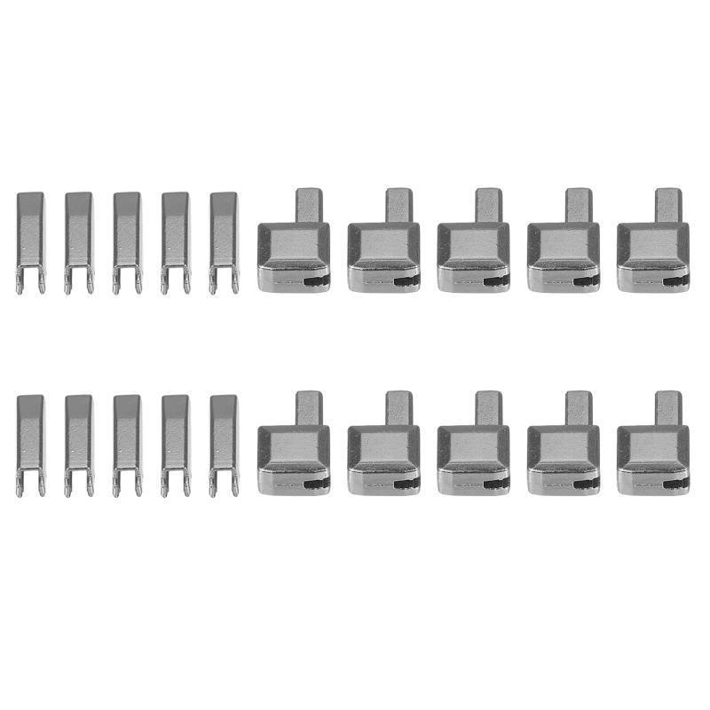 lot 32731 image: uxcell 10Sets Zipper Repair Kits, #3 Retainers Box & Insertion Pins, Metal Latch Sliders for Bags Coats Open-end Zippers Replacing, Metallic Black - Retail $6