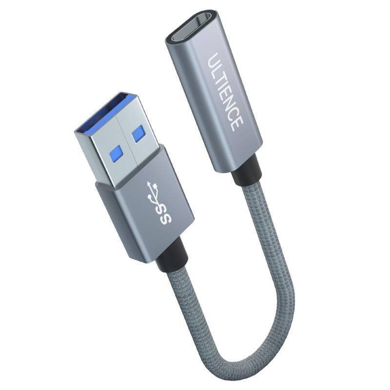 lot 32750 image: ULTIENCE 10Gbps High-Speed A to C Adapter with USB to USB C Cable, Female 60W Fast Charging and Data Transfer Compatible with Laptop, PC, Flash Disk, Charger (0.41 ft Grey) - Retail $9