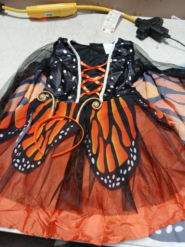 lot 40393 image: Seasons Beauty Butterfly Costume Orange Halloween Costume for Girls (S(4-6)) - Retail $19