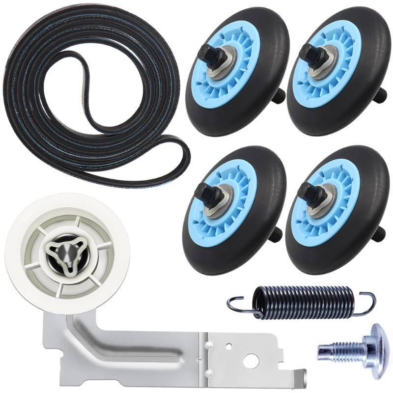lot 49342 image: Upgraded Sam-Sung Dryer Repair Kit Compatible with Samsung Dryer Roller Replacement Kit, Replacement for Samsung Dryer Parts DC97-16782A Dryer Roller, DC93-00634A Idler Pulley, 6602-001655 Belt - Retail $30