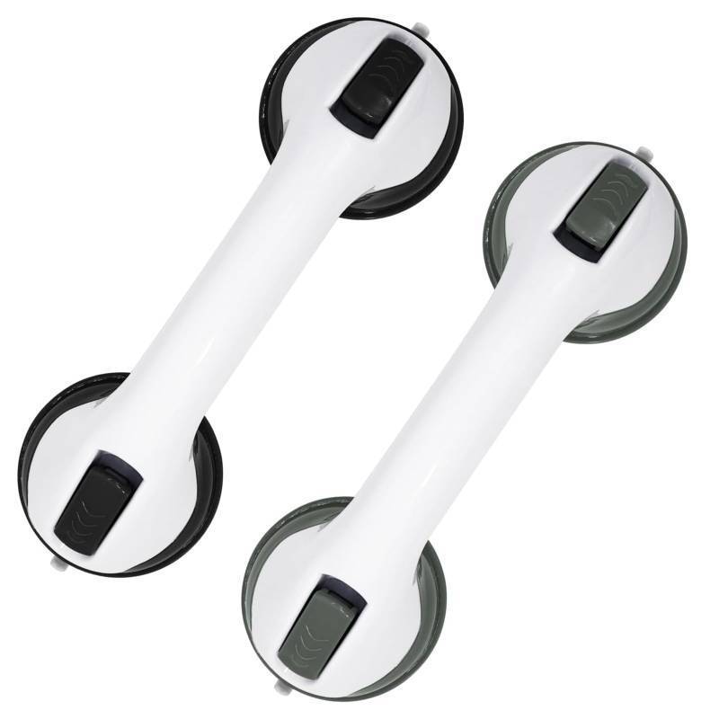 lot 51127 image: 2026 New Grab Bars for Bathtubs and Showers, 2 Pack Heavy Duty Shower Handle 12 Inch Suction Cup Removable Handrails Bath Grip for Elderly, No Drilling - Retail $17