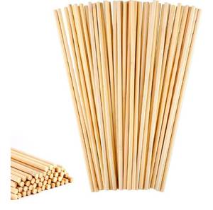 lot 16179 image: 50Pcs Wooden Sticks for Crafts, Wooden Dowel 14 x 12 Inch Dowel Rods Craft Wood Sticks Cake Dowels Unfinished Natural Bamboo Sticks for Flower Bouquet Crafts and DIYers - Retail $0