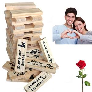 lot 16212 image: Kovtia Spanish Adults Blocks Tower Game for Couples Espa�ol Valentine Night Date Stacking Board Game for Lovers - Retail $19