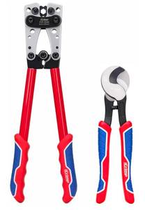 lot 16213 image: iCrimp Battery Cable Lug Crimping Tool for 8, 6, 4, 2, 1, 10 AWG Heavy Duty Wire Lugs, Battery Terminal, Copper Lugs with Wire Shear Cutter - Retail $0