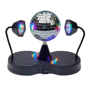 lot 16219 image: Playbees Rotating Disco Ball - LED Revolving Disco Ball with Movable Strobe Lights for Disco Party Decor, Mirror Lights Party, Mini Lava Lamp Alternative, 30 Second Dance Party - Retail $35