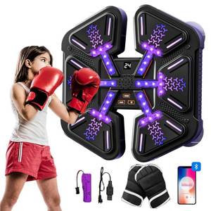 lot 16222 image: LITTCO 2025 New Music Smart Boxing Machine (Black) with Boxing Gloves, Wall-Mounted Fitness Equipment for Boys&Girls, Family, Children, Teenagers,Idea Christmas Birthday Gift (Upgrade Version)