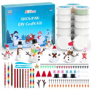 lot 16249 image: ARTPAR 20 Pack Modeling Clay DIY Snowman Kit,Air Dry Clay Snowman Crafts for Kids,Christmas Stocking Stuffers for Kids,Christmas Crafts Xmas Gift - Retail $25