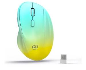 lot 16257 image: Ergonomic Wireless Mouse with USB Receiver for PC Computer, Laptop and Desktop, Ergo Mouse Vertical with Silent Clicks Long Battery Life, Up to 1600 DPI & 1 AA Battery Powered, YellowBlue - Retail $0